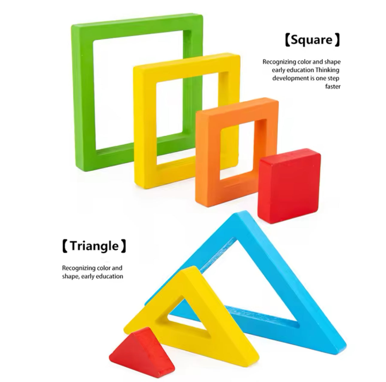 Montessori fából készült szivárvány építő kreatív játék + 18 Kátya