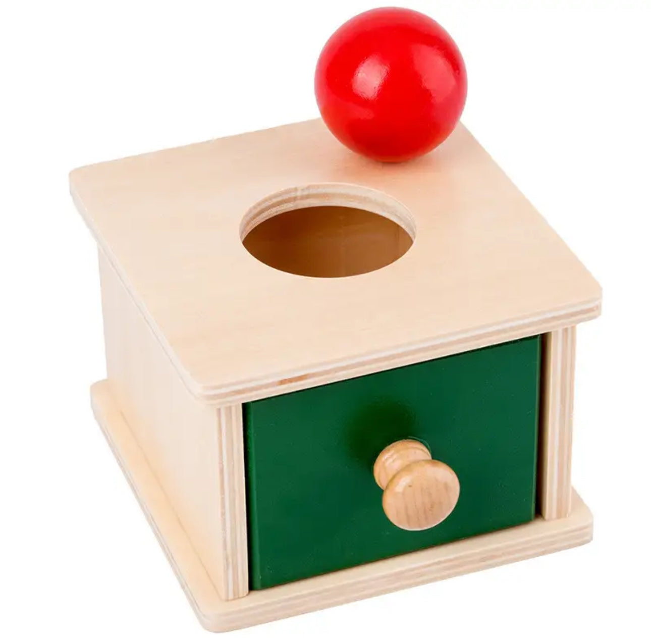 Montessori fából készült golyó doboz