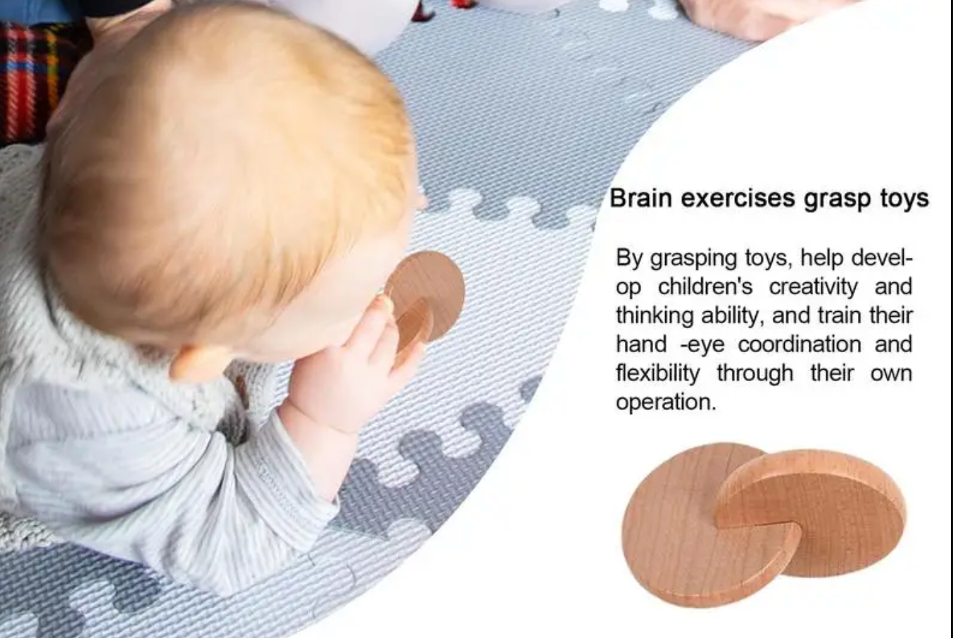 Montessori két fa korong- interlocking discs