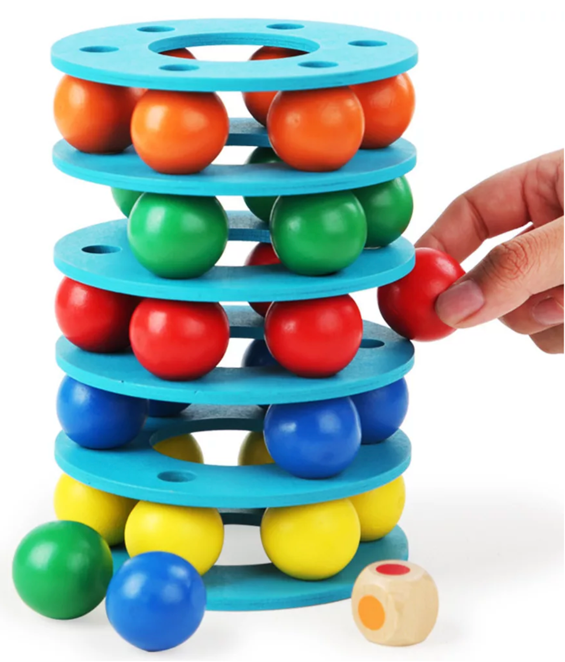 Szivárvány labda torony fa játék