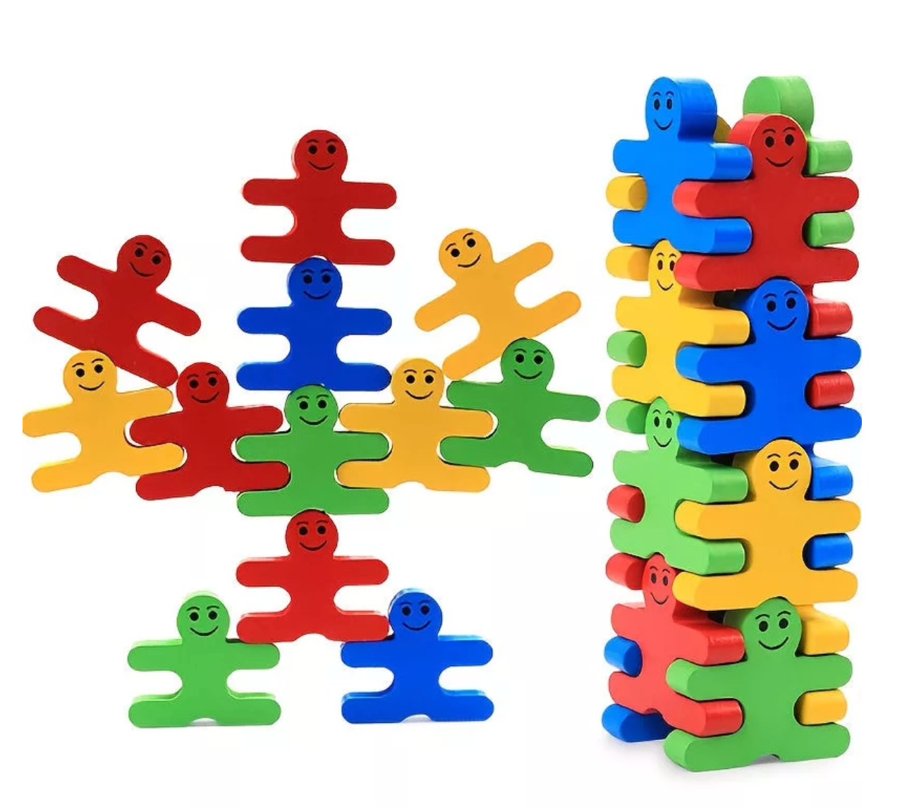 Készségfejlesztő fa egyensúlyozó kockák