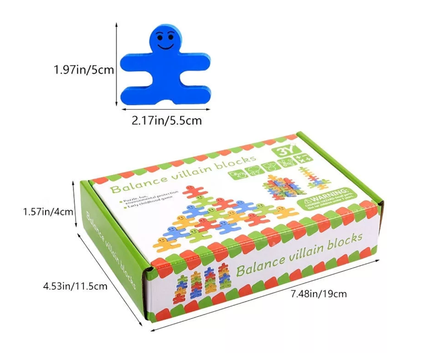 Készségfejlesztő fa egyensúlyozó kockák