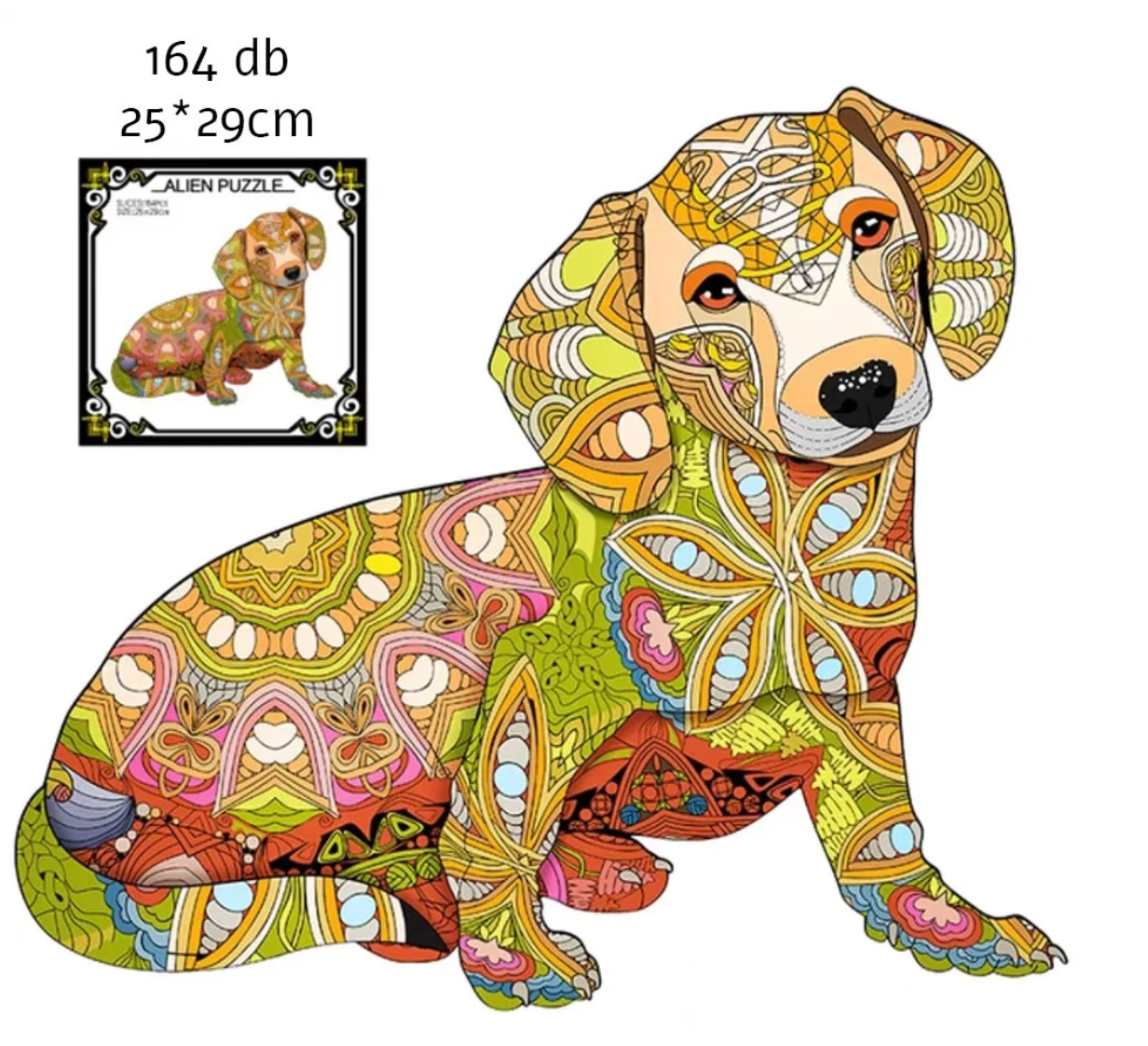 Fából készült Tacskó 3D puzzle