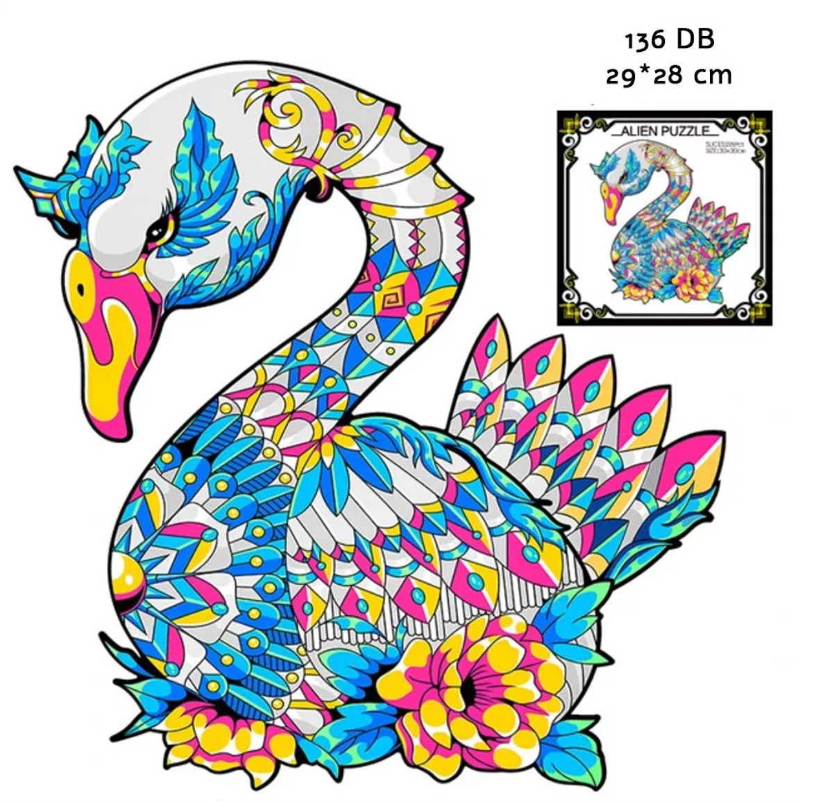 Fából készült Hattyú 3D puzzle