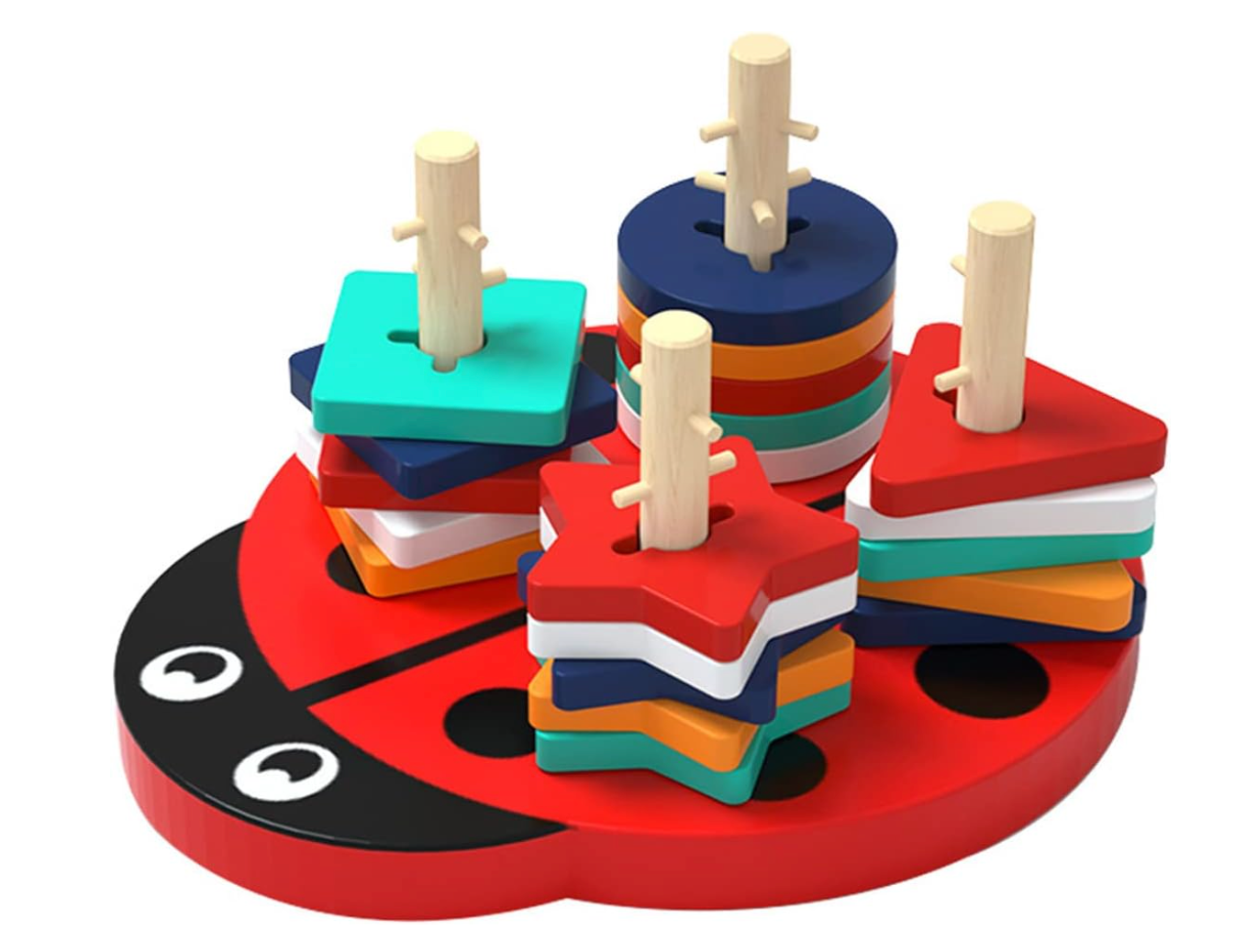 Montessori fából készült katicabogár puzzle