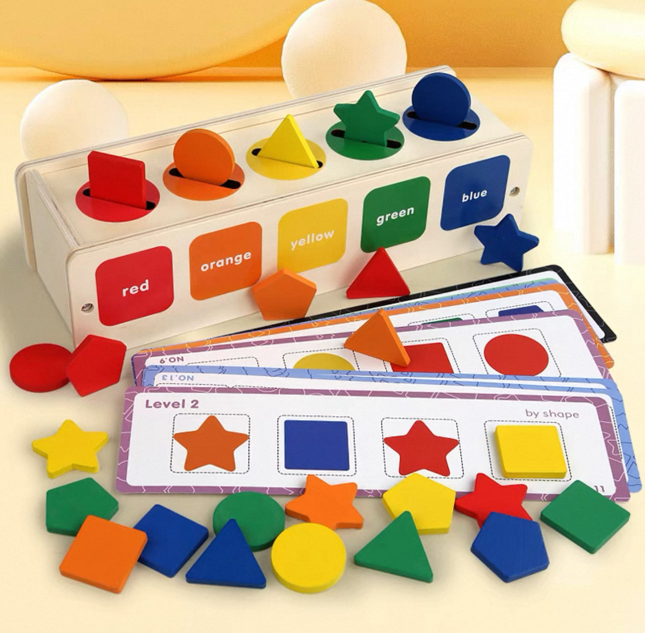 Montessori fából készült geometria társasjáték
