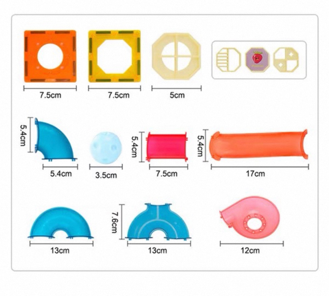 Magnetic tiles mágneses golyó palya 118db
