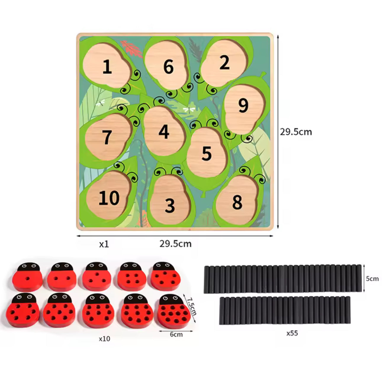 Montessori Katicabogár Számoló Játék – Fa Szám Puzzle Gyerekeknek