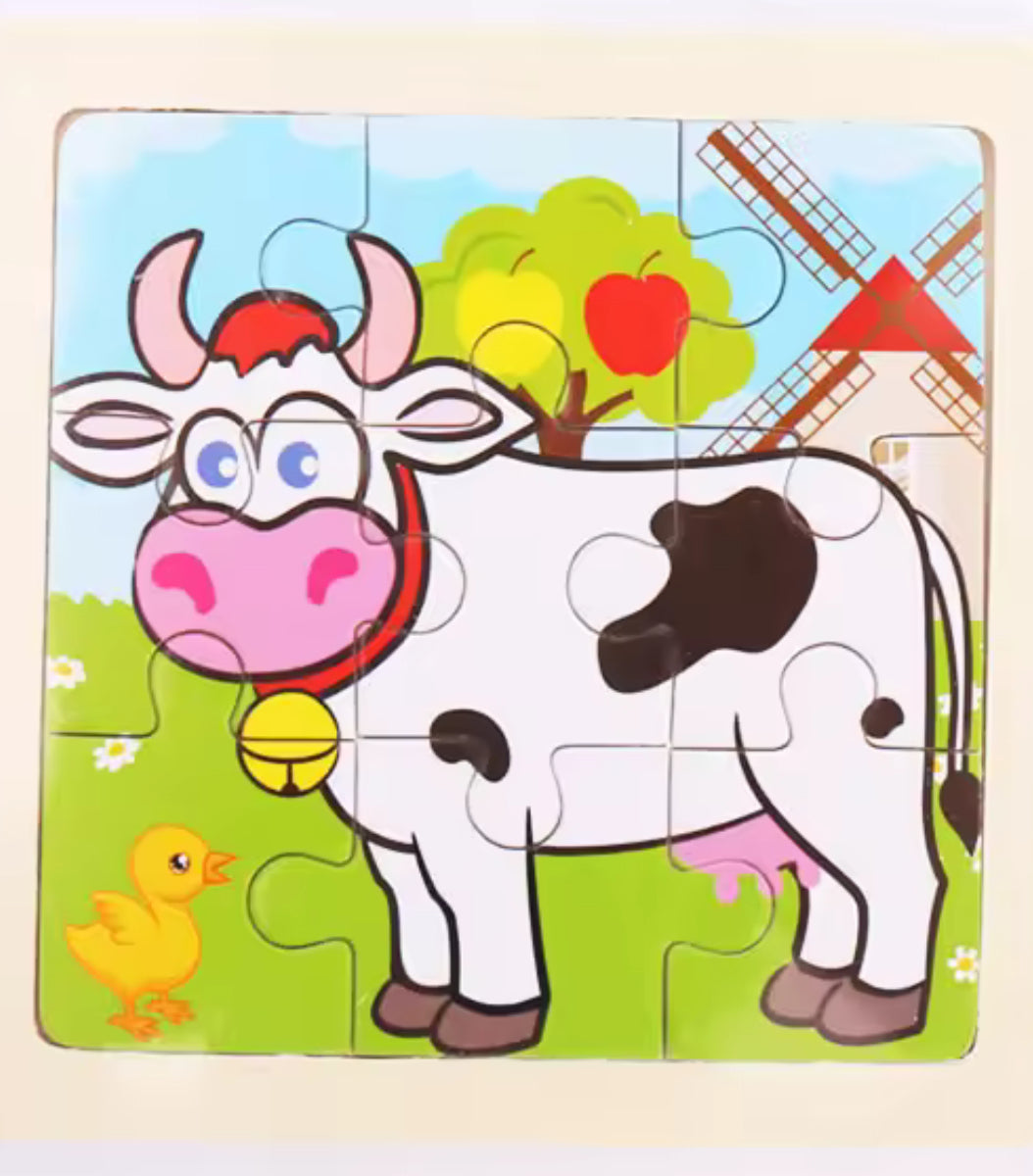 Fából készült kirakós puzzle 11cm x11cm