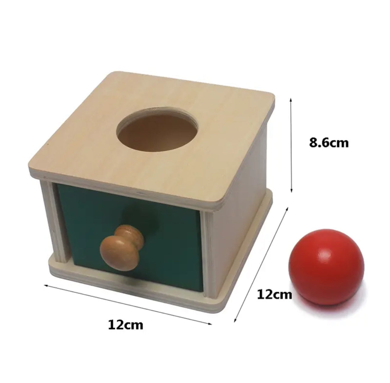 Montessori fából készült golyó doboz