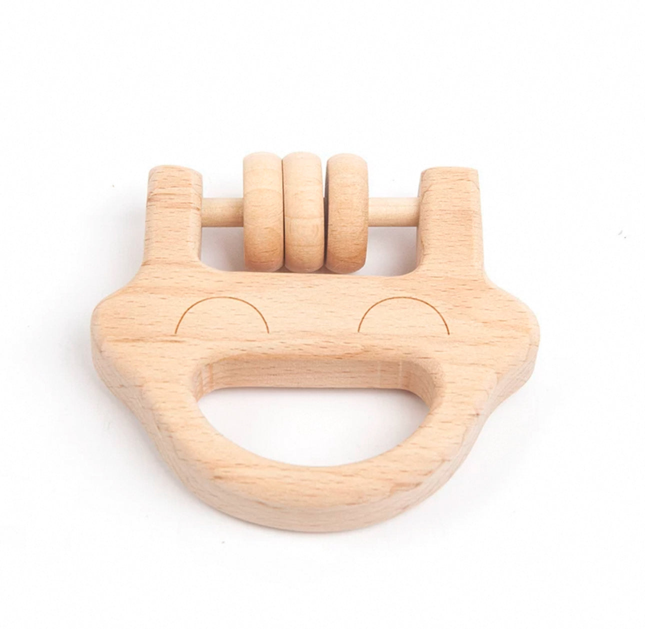 Montessori fából készült baba csörgő játék