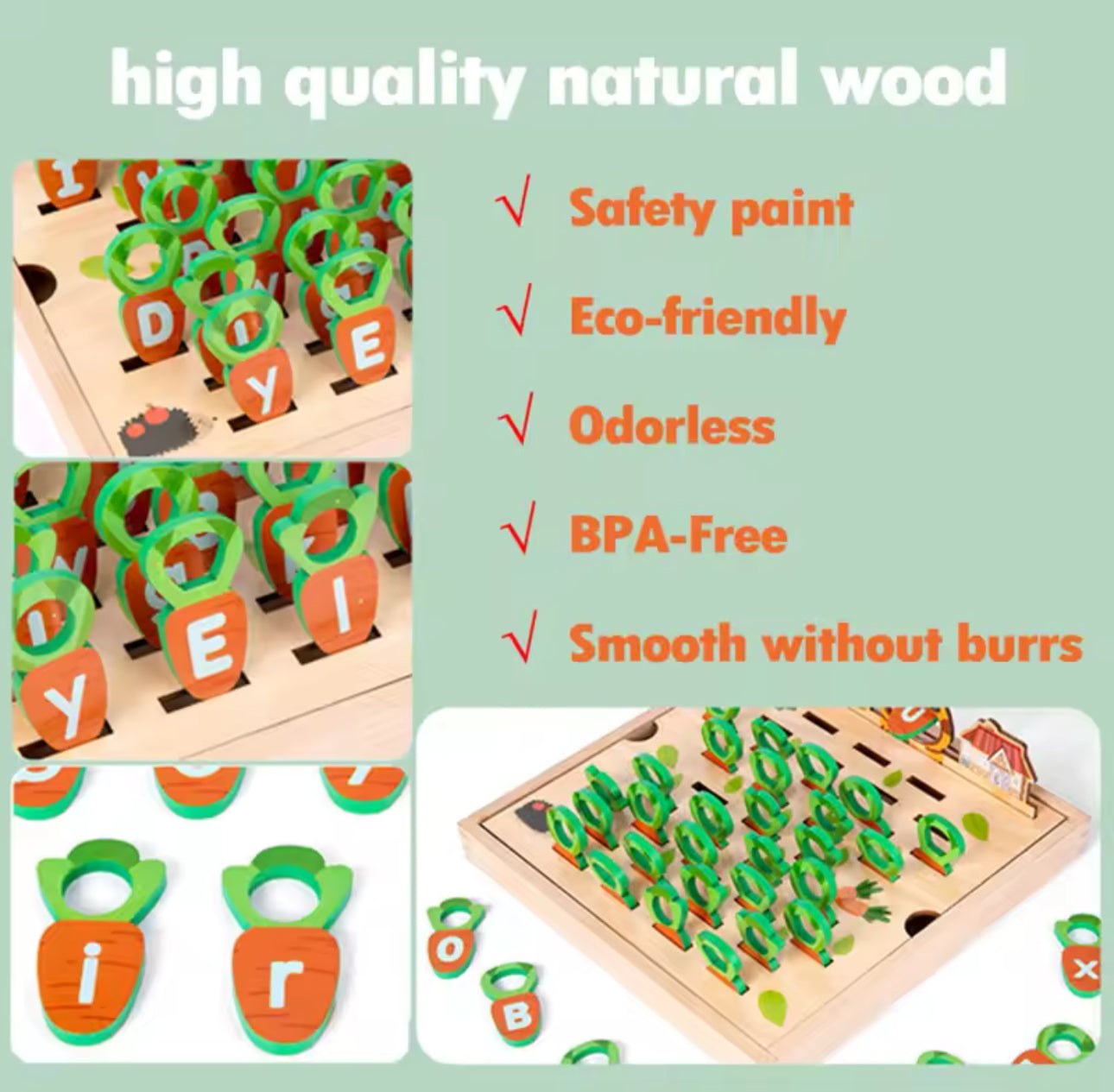 Montessori nyuszi és répái oktató játék