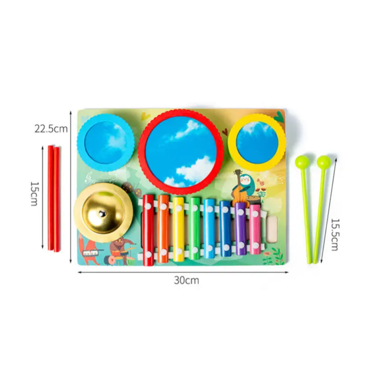 Dob-kongás és xilofon 2 az 1-ben hangszer játék