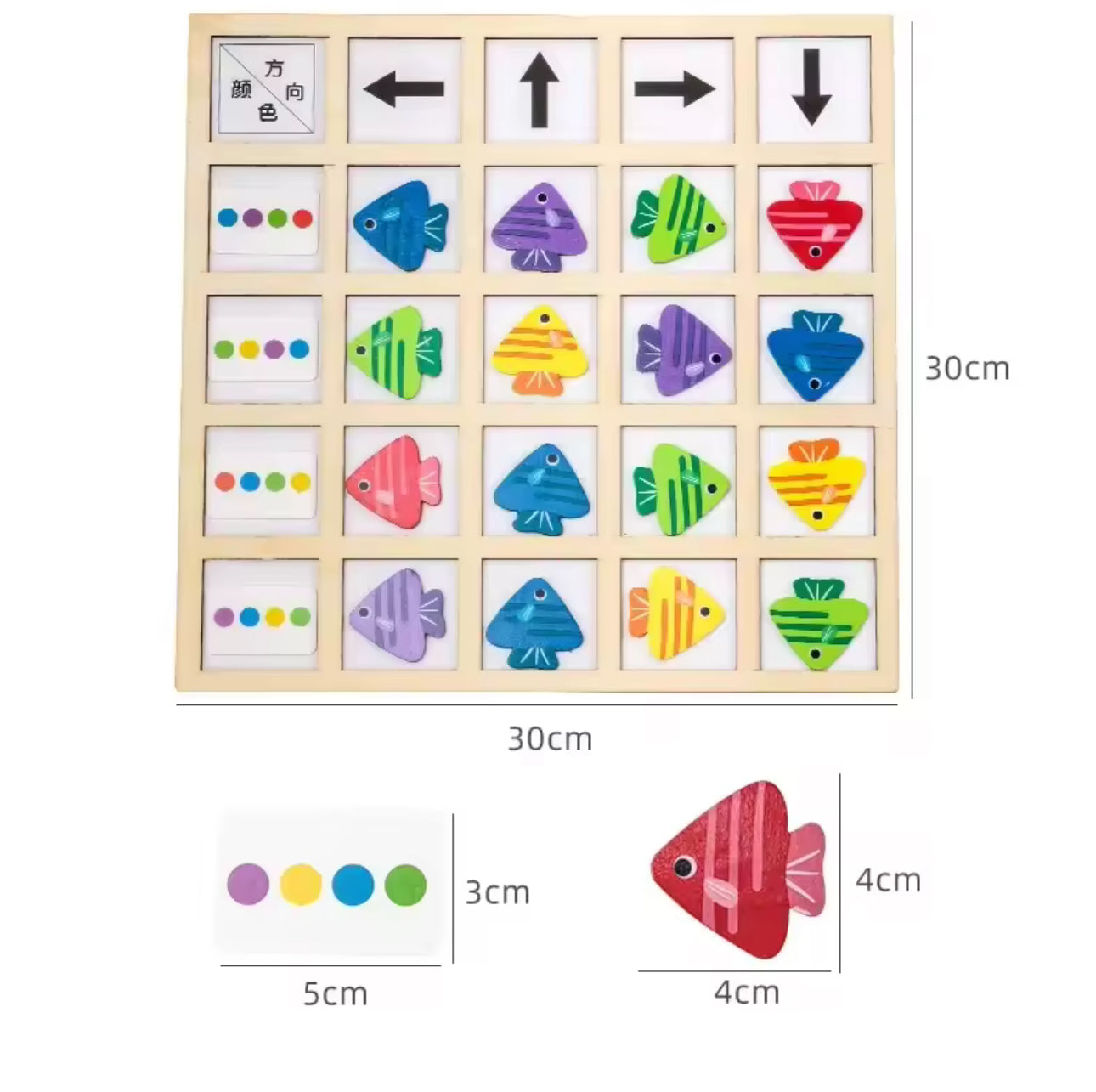 Montessori kognitív fejlesztő játék az irányok megtanulásához