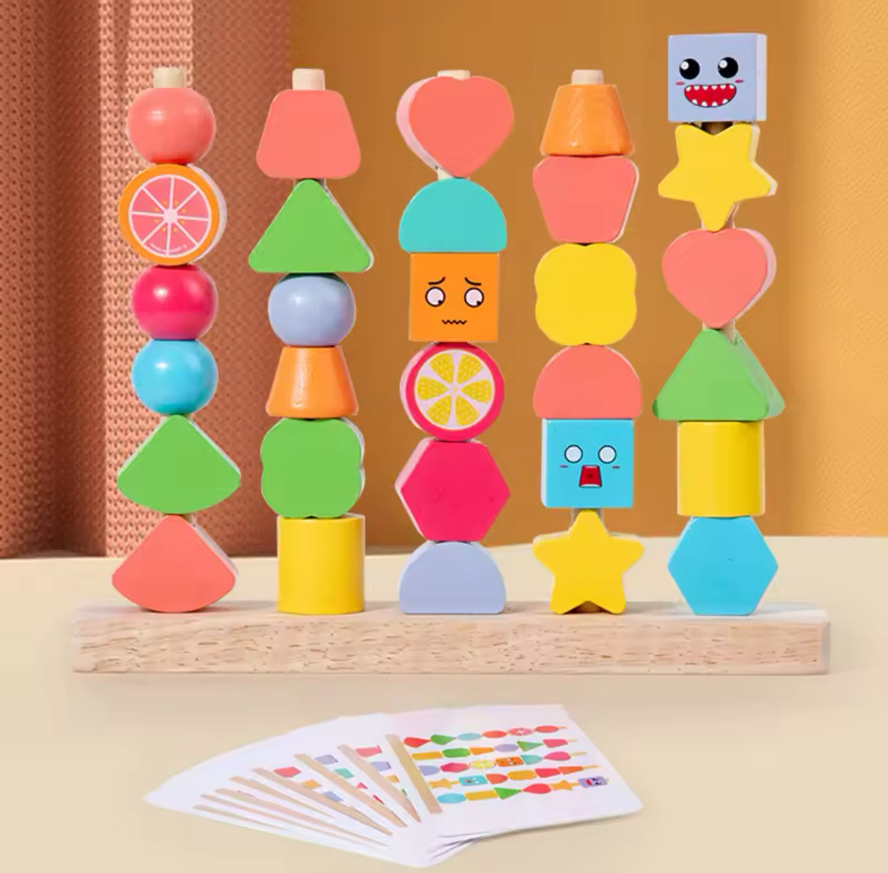 Montessori fa fűzős és rakosgató szett