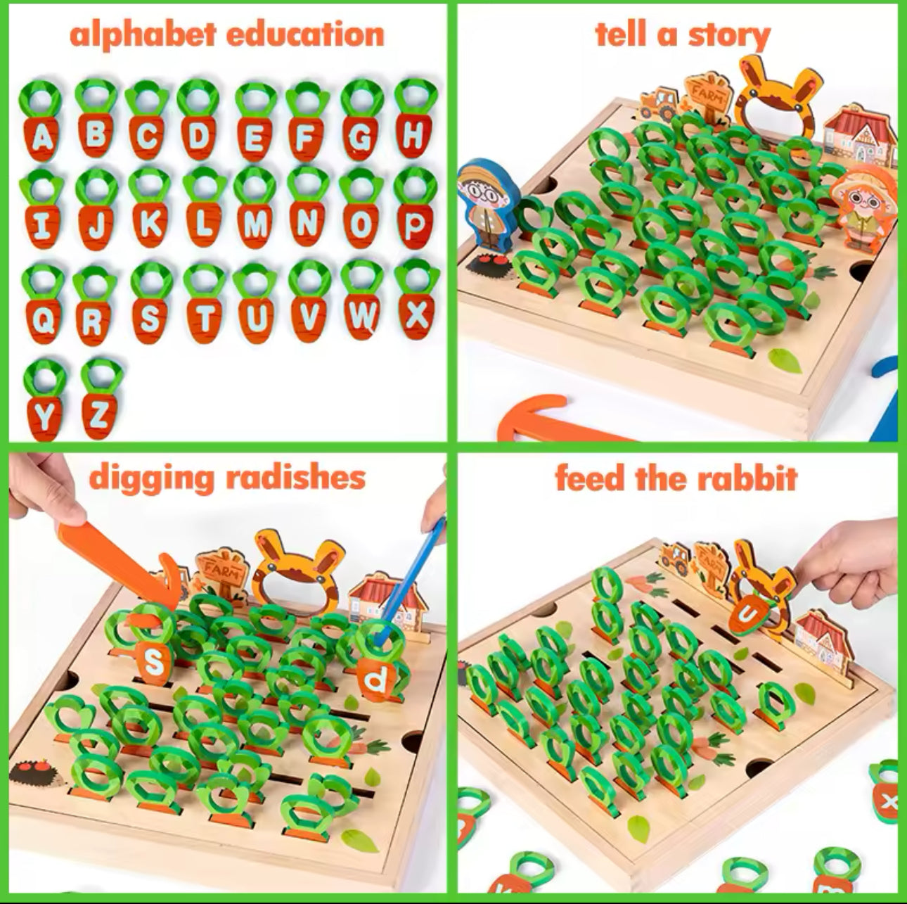 Montessori nyuszi és répái oktató játék