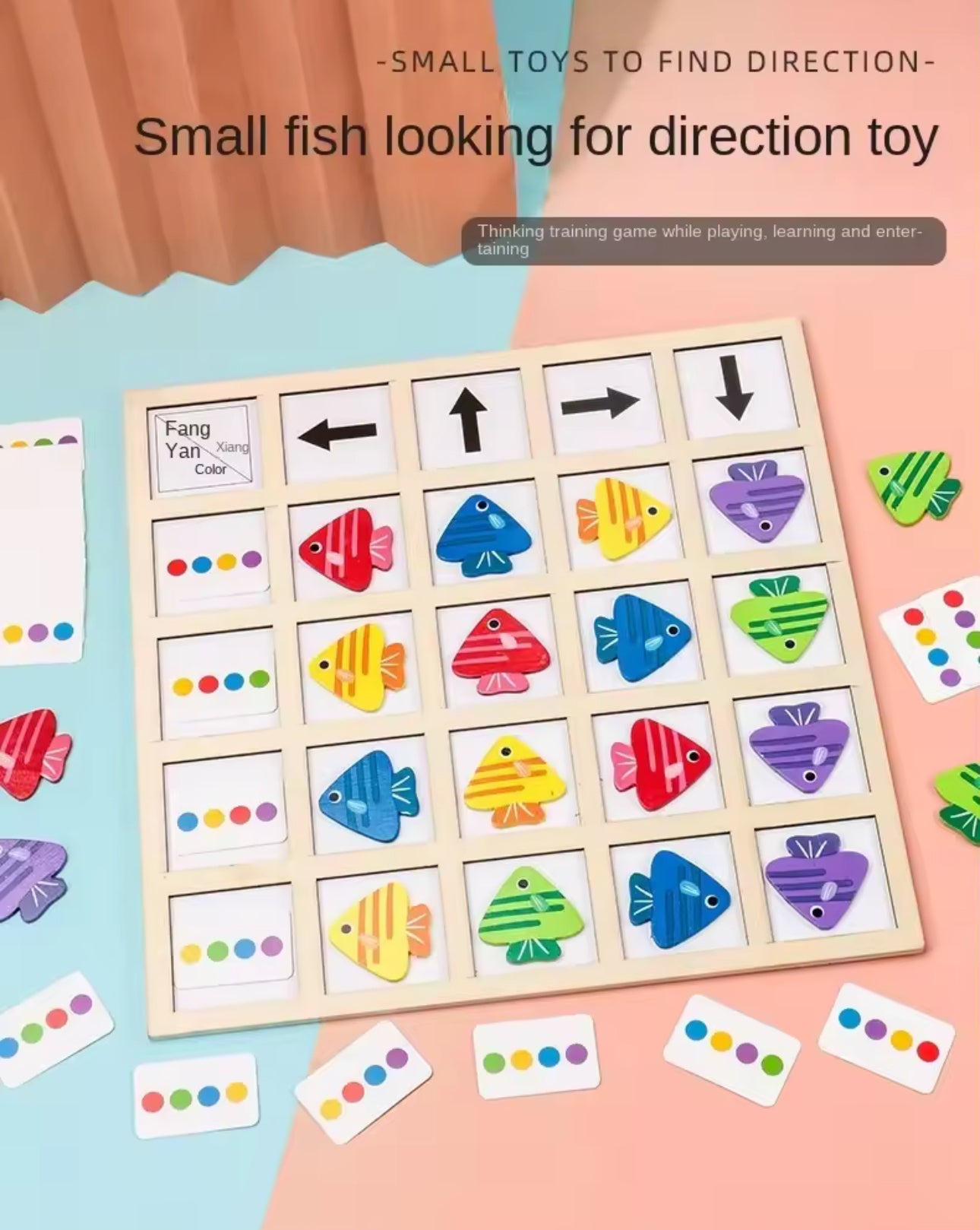 Montessori kognitív fejlesztő játék az irányok megtanulásához