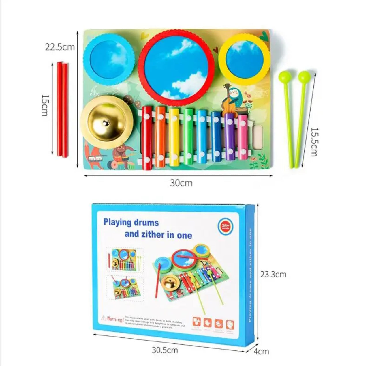 Dob-kongás és xilofon 2 az 1-ben hangszer játék