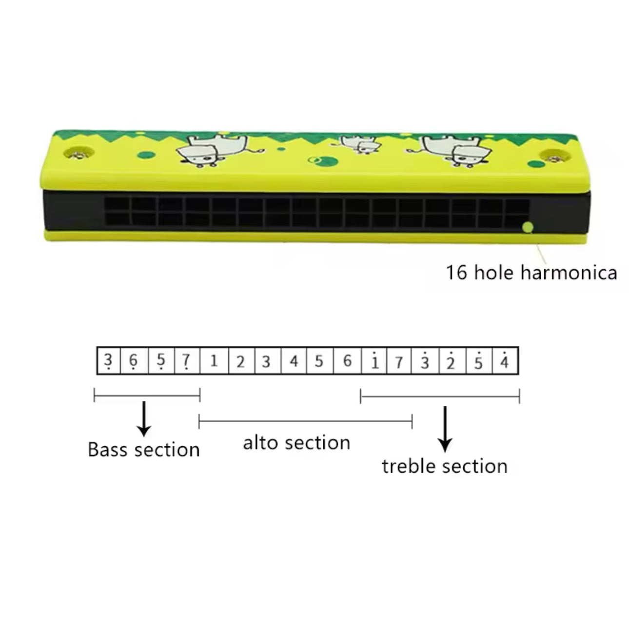 Gyerek fa szájharmonika játék hangszer
