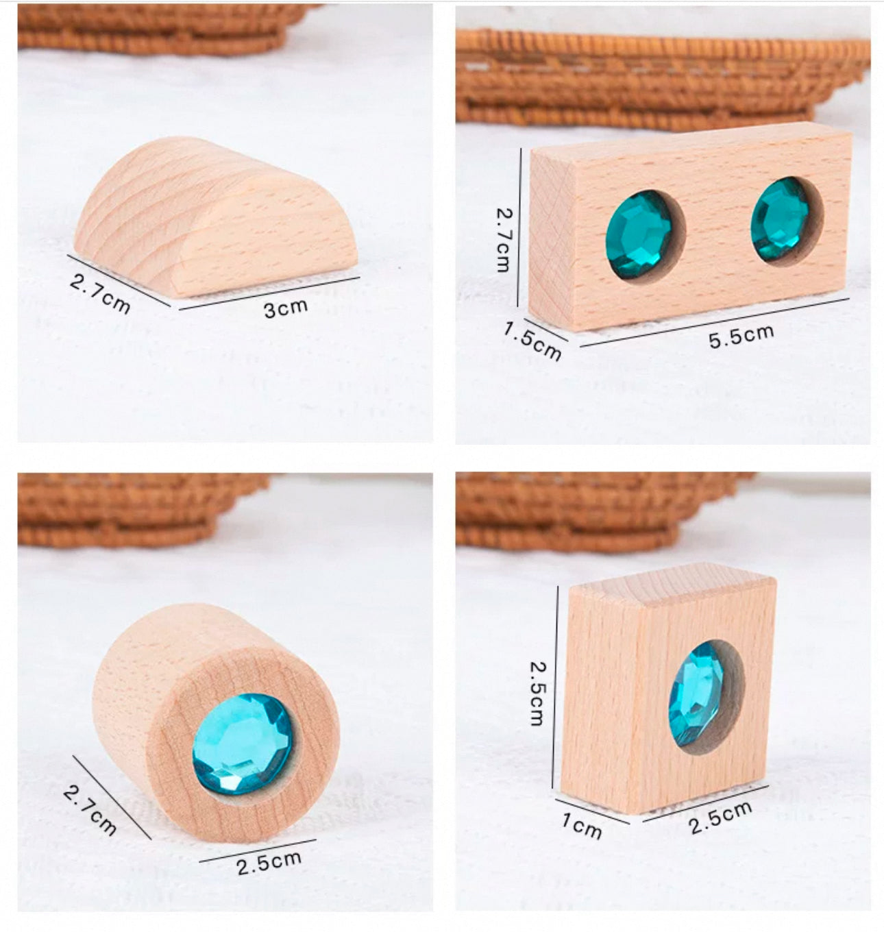 Fa 50 darabos bükk kristályablakos építő játék