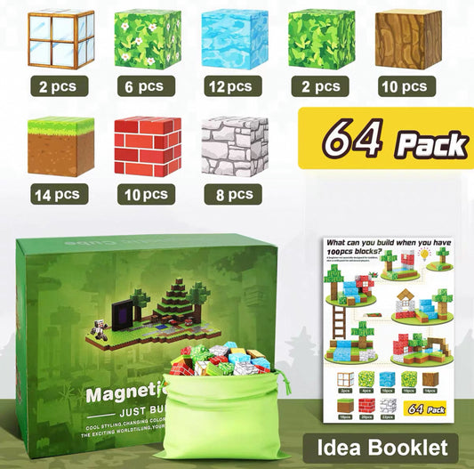 Minecraft mágneses építő kocka 64db