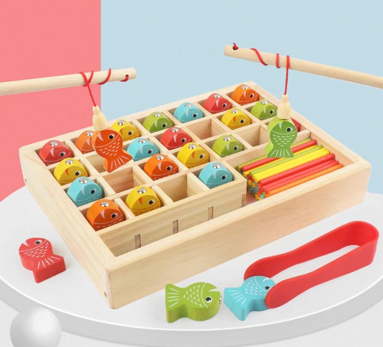Montessori Fa mágneses horgászós és számolós játék