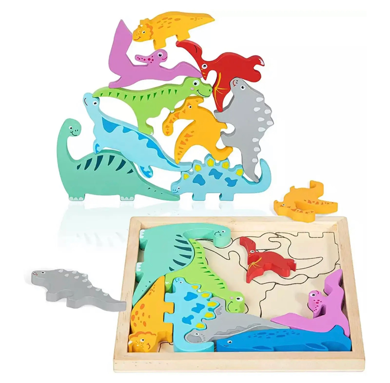 Fából készült kirakós játék (16.6 cmx 16.6cm)