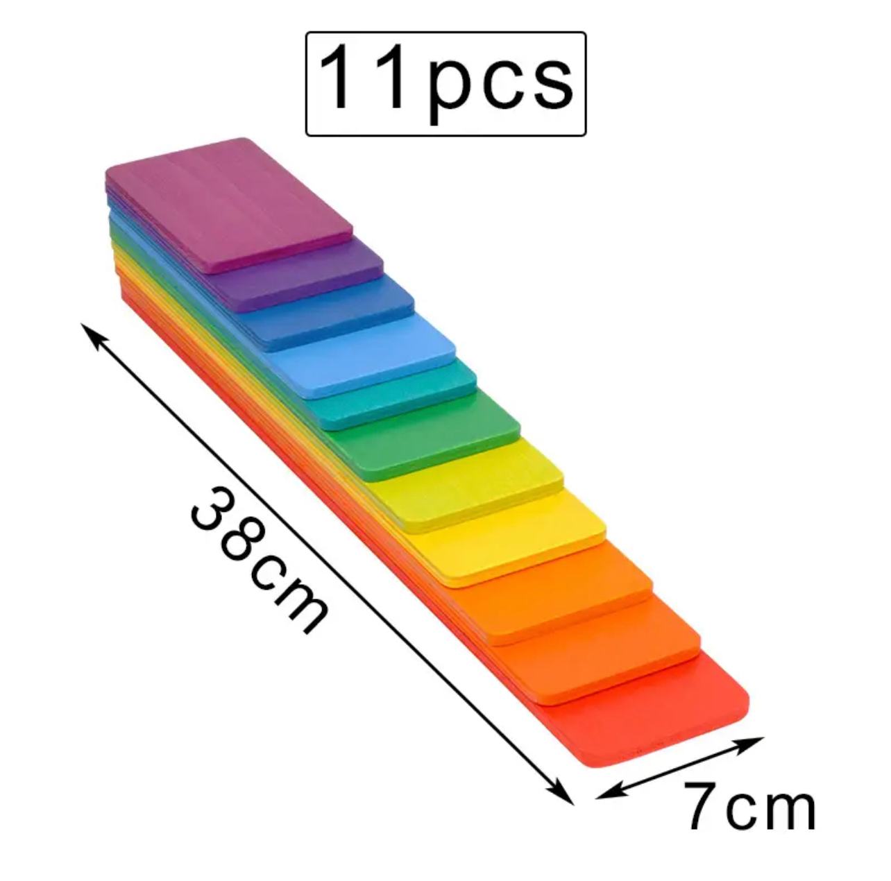 Montessori fából készült szivárvány építő lapok (11db)