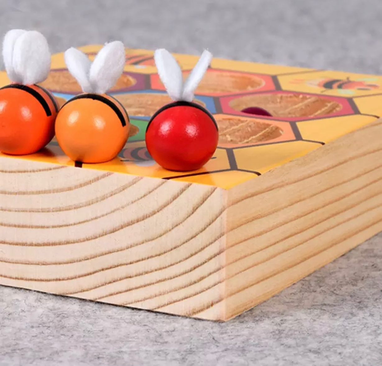 Montessori méh méhsejt oktató fa játék