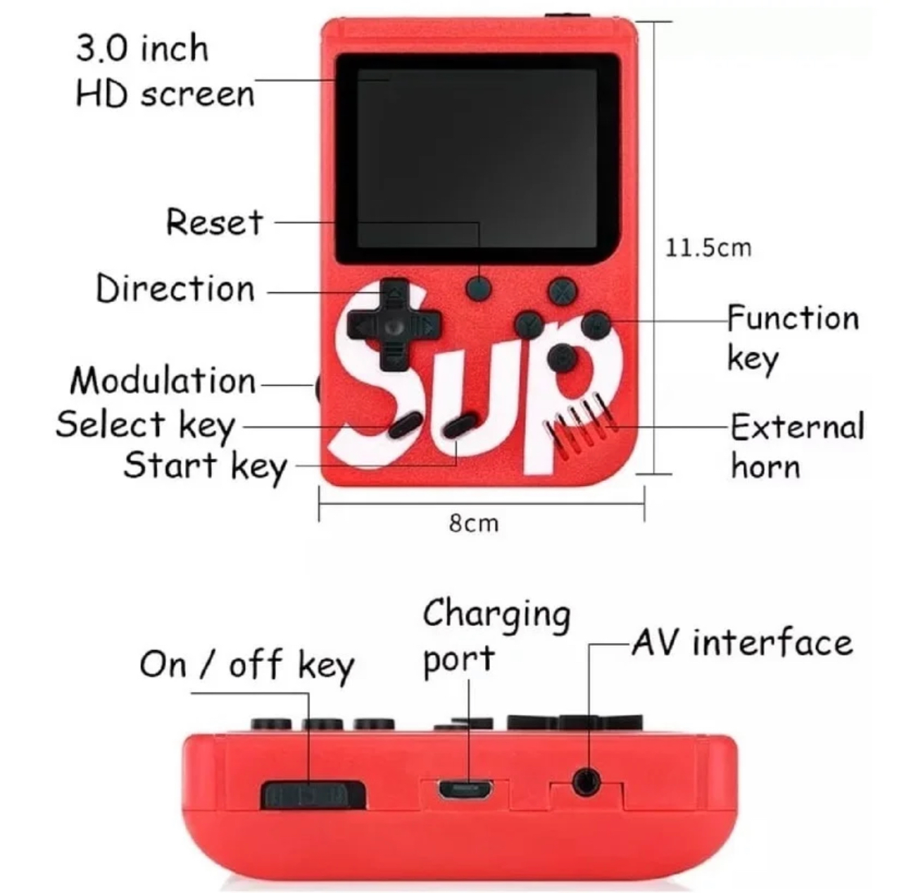 Sup X Game Box 400IN1 nosztalgia kézi játékkonzol 400 beépített játékkal (BBV)