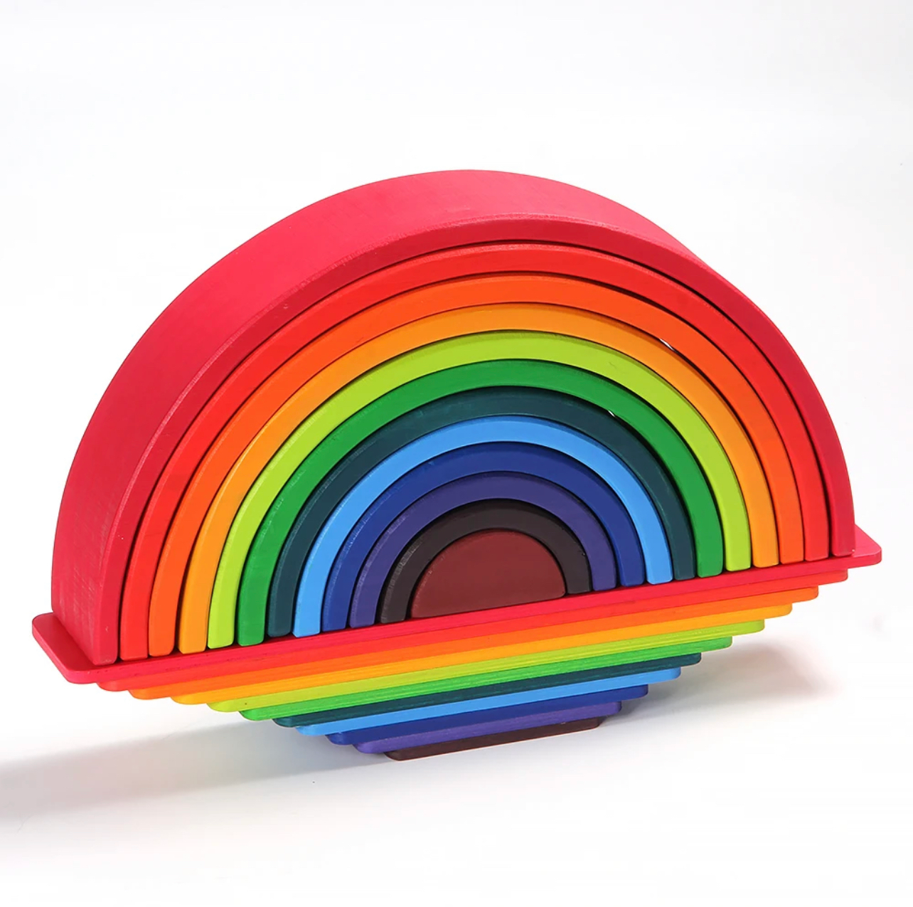 Montessori fából készült szivárvány építő lapok (11db)