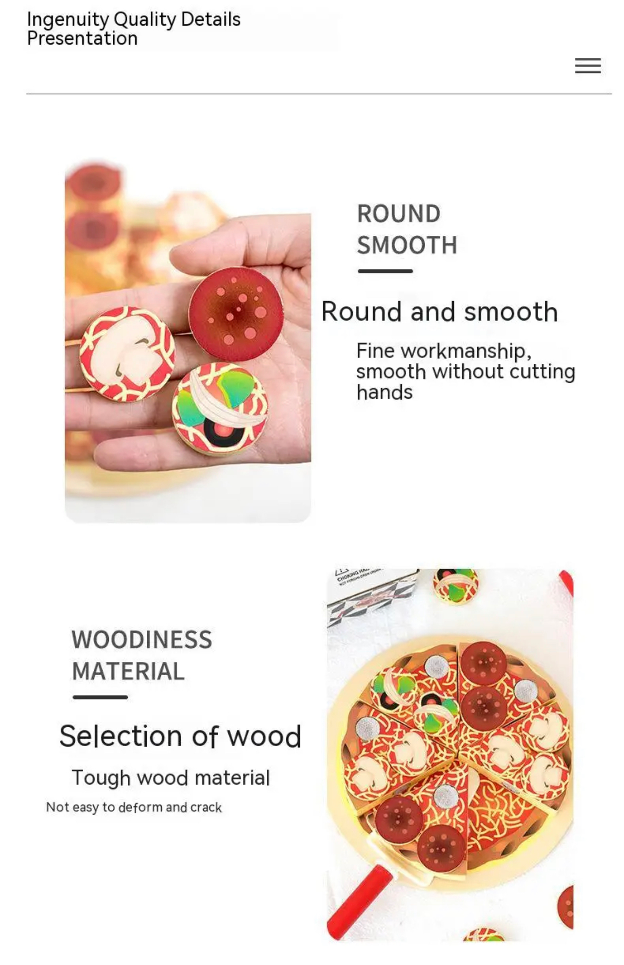 Cucinino fából készült pizza játék