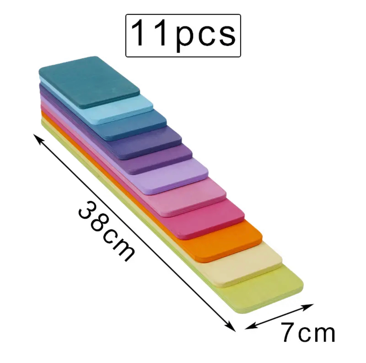 Montessori fából készült szivárvány építő lapok (11db)