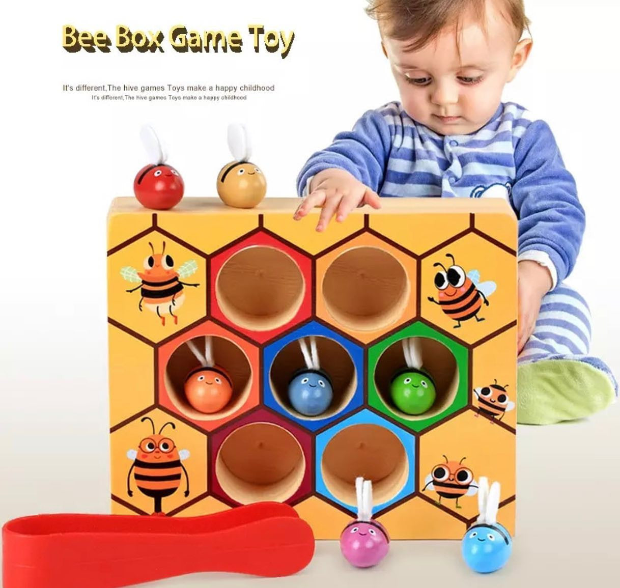 Montessori méh méhsejt oktató fa játék