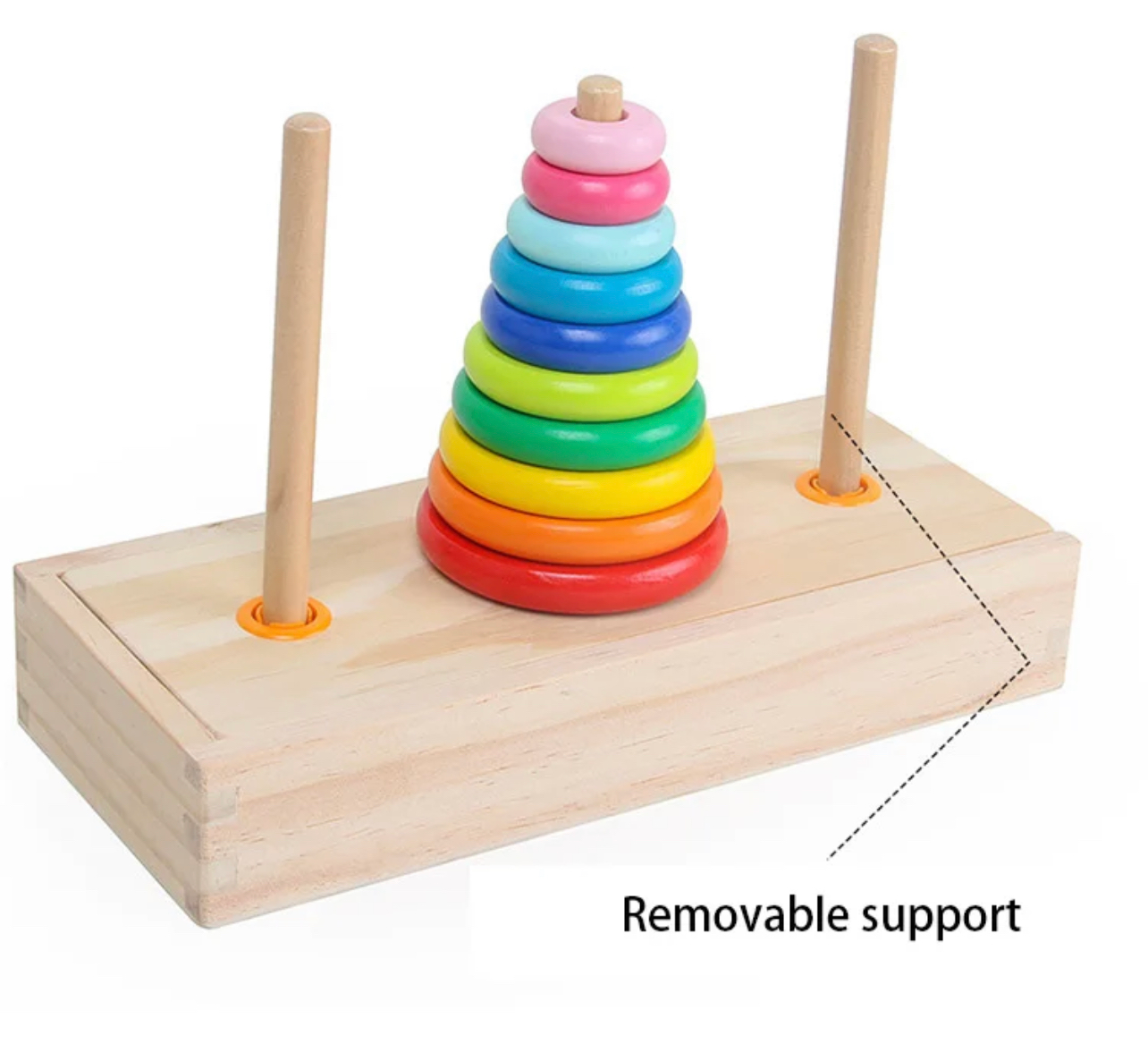 Montessori Hanoi torony építő fa játék