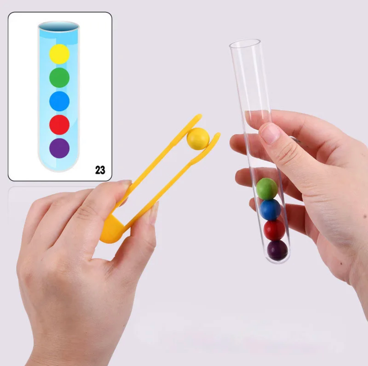 Oktatási színes montessori golyók csengővel