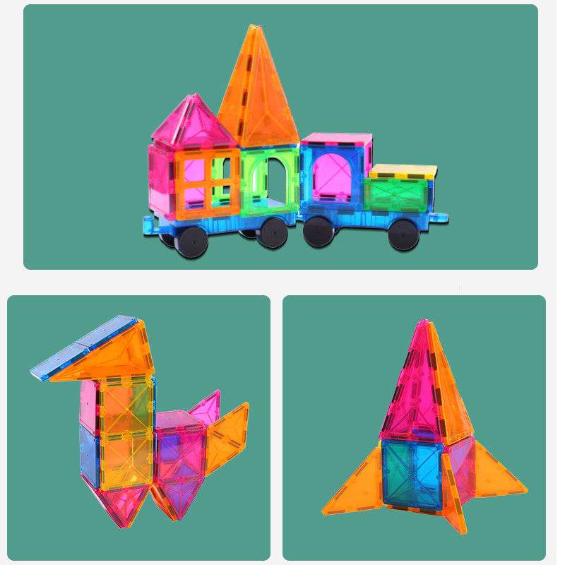 Magnetic tiles mágneses építő blokkok 120db