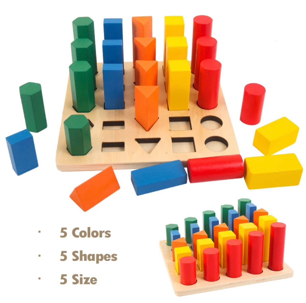 Montessori fából készült formaberakó