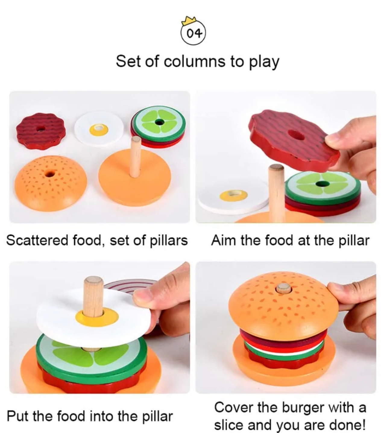 Fa szendvics / fa hamburger társasjáték