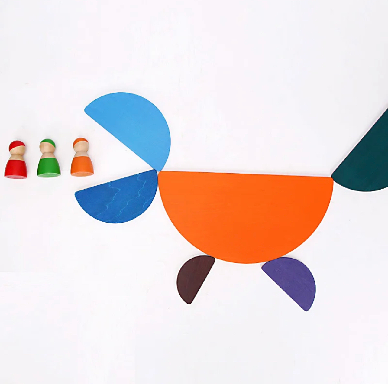 Montessori fából készült szivárvány figurák 12DB