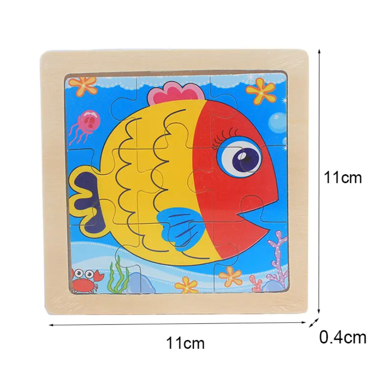 Fából készült kirakós puzzle 11cm x11cm