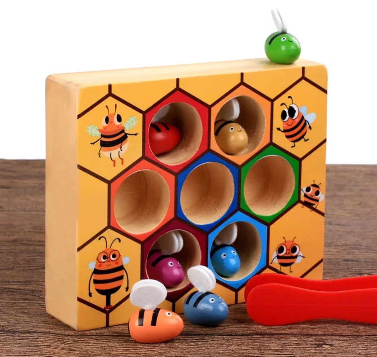 Montessori méh méhsejt oktató fa játék