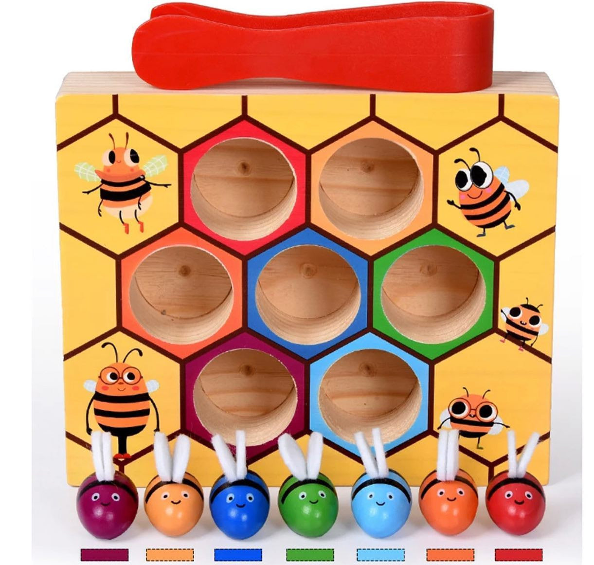 Montessori méh méhsejt oktató fa játék