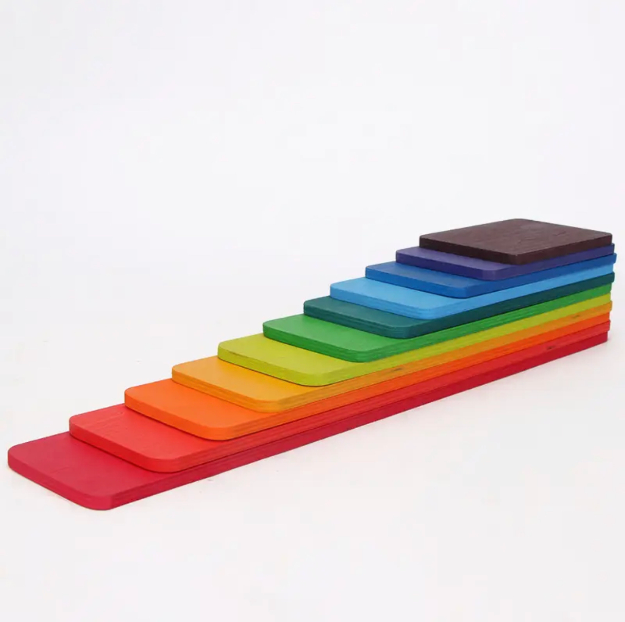 Montessori fából készült szivárvány építő lapok (11db)