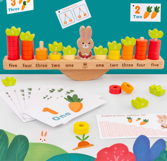 Fa oktatás számít,egyensúlyozós nyuszis játék-Matematikai játékok