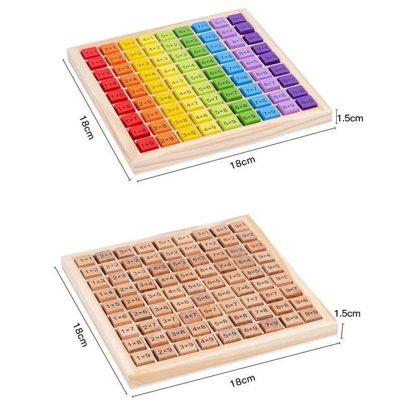 Fából készült matematikai szorzás tábla