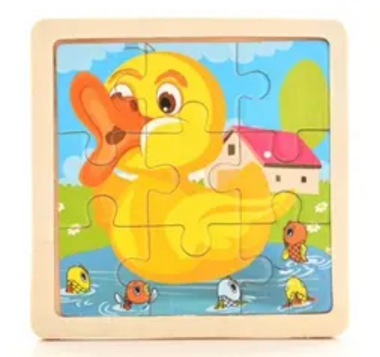 Fából készült kirakós puzzle 11cm x11cm
