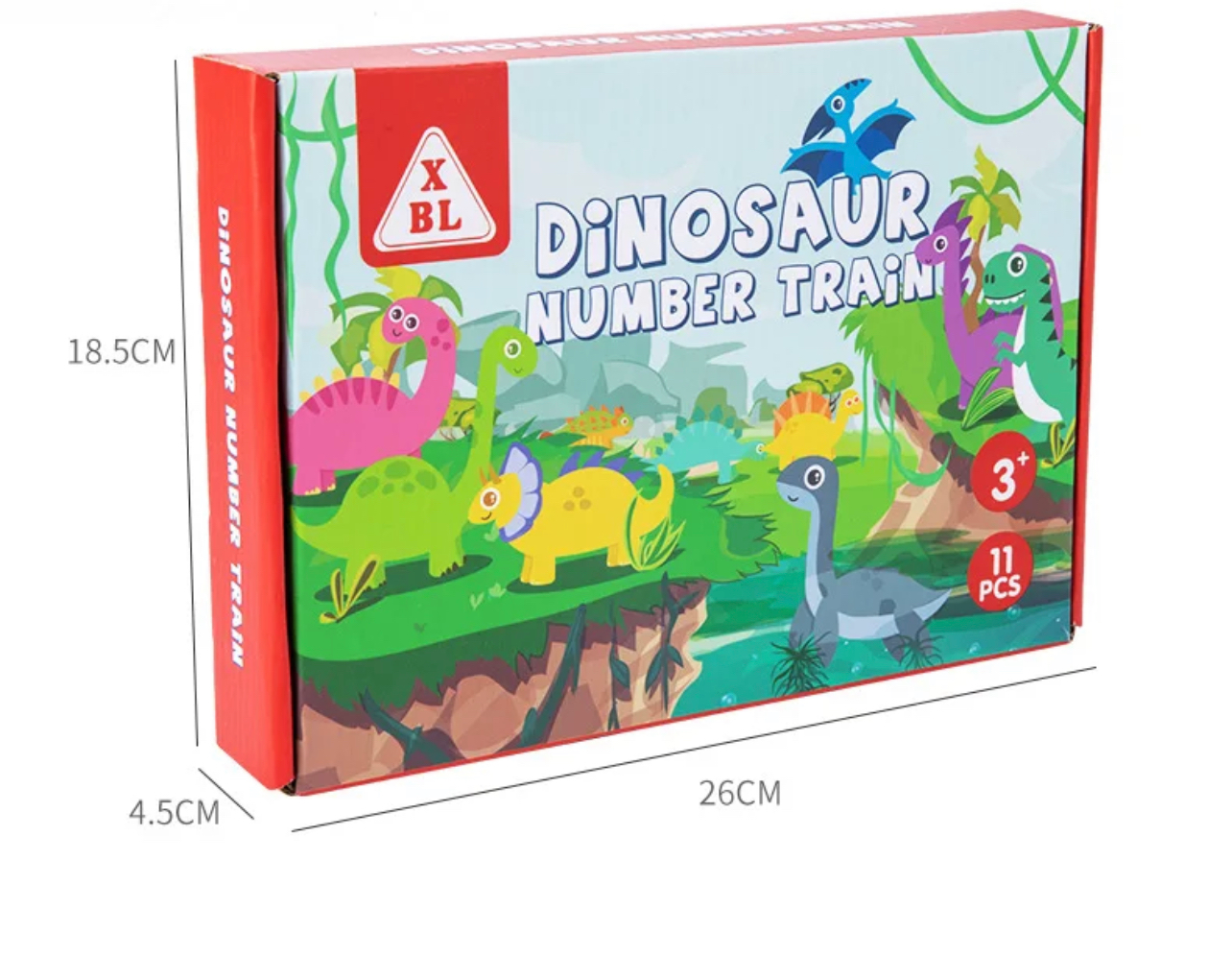 Dinoszaurusz fa vonat számokkal