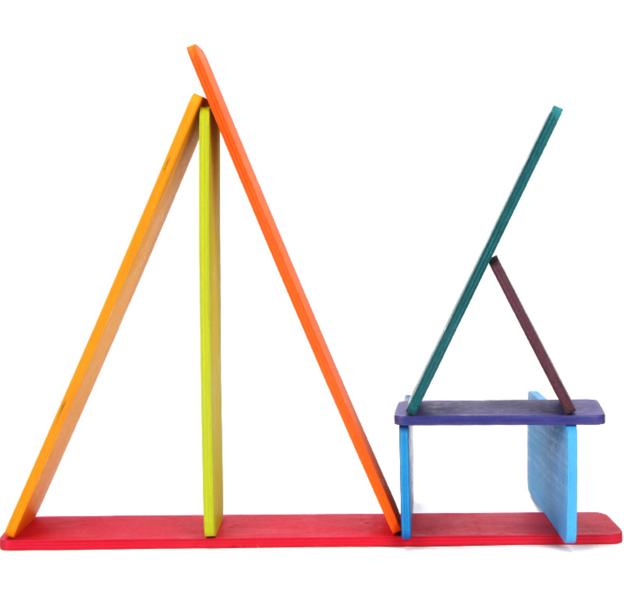 Montessori fából készült szivárvány építő lapok (11db)