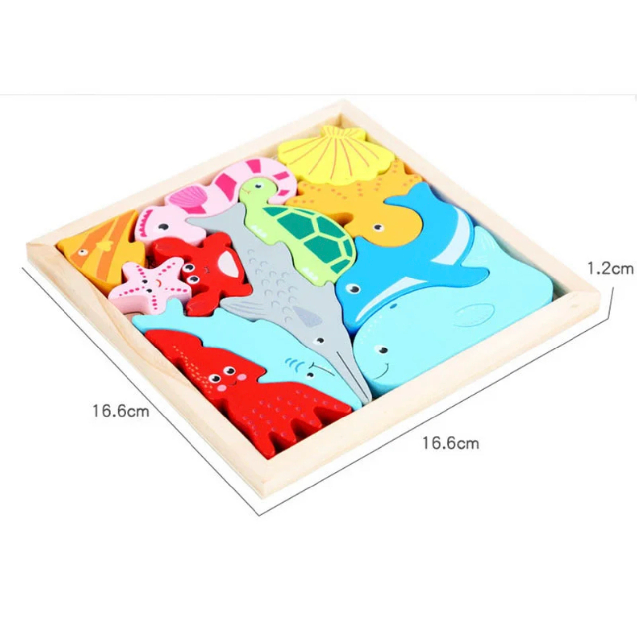 Fából készült kirakós játék (16.6 cmx 16.6cm)